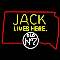 Jack Daniels Jack Lives Here South Dakota Whiskey Neonskylt