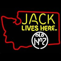 Jack Daniels Jack Lives Here Washington Whiskey Neonskylt