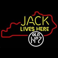 Jack Daniels Jack Lives here Kentucky Whiskey Neonskylt