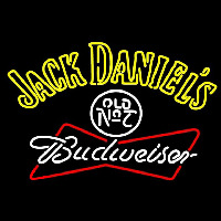 Jack Daniels with Budweiser Logo Neonskylt