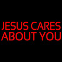 Jesus Cares About You Neonskylt