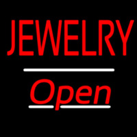Jewelry Block Open White Line Neonskylt