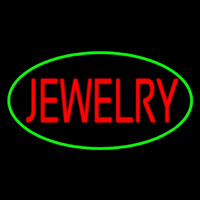 Jewelry Block Oval Green Neonskylt