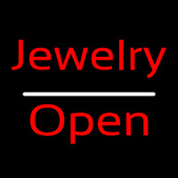 Jewelry Cursive Open White Line Neonskylt