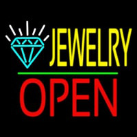 Jewelry Logo Open Green Line Neonskylt