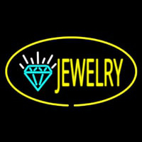 Jewelry Oval Yellow Neonskylt