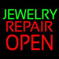 Jewelry Repair Block Open Neonskylt