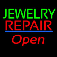 Jewelry Repair Open Blue Line Neonskylt