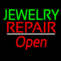 Jewelry Repair Open White Line Neonskylt