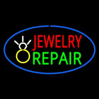 Jewelry Repair Oval Blue Neonskylt