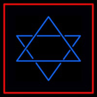 Judaism Star Of David Red Border Neonskylt