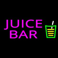 Juice Bar Pink Te t Glass Logo Neonskylt