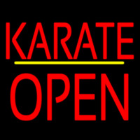 Karate Block Open Yellow Line Neonskylt