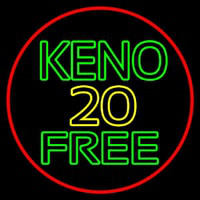 Keno 20 Free 1 Neonskylt