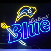 Labatt Blue Öl Bar Öppet Neonskylt