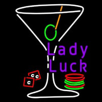 Lady Luck Martini Glass Neonskylt