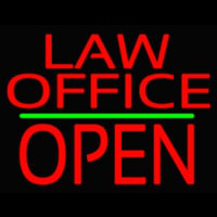 Law Office Block Open Green Line Neonskylt