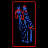 Law Office Logo With Red Border Neonskylt