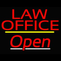 Law Office Open Yellow Line Neonskylt