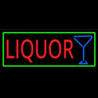 Liquor And Martini Glass With Green Border Neonskylt