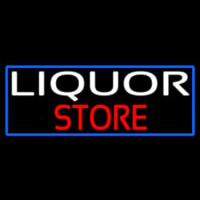 Liquor Store With Blue Border Neonskylt