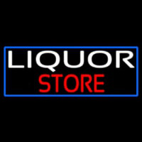 Liquor Store With Blue Border Neonskylt