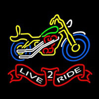 Live 2 Ride Motorcycle Neonskylt