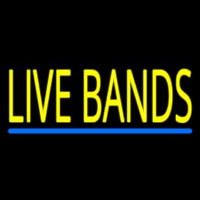 Live Bands Block Neonskylt