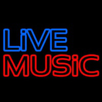 Live Music Block Mic Logo Neonskylt