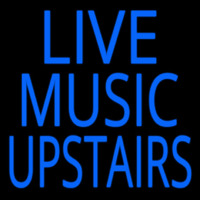 Live Music Upstairs Blue Neonskylt