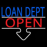 Loan Dept Open Neonskylt
