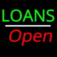 Loans Open White Line Neonskylt