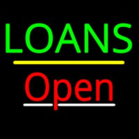 Loans Open Yellow Line Neonskylt