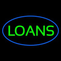 Loans Oval Blue Neonskylt