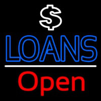 Loans With Dollar Logo Open Neonskylt