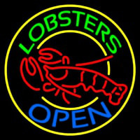 Lobsters Open Neonskylt