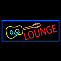 Lounge And Guitar With Blue Border Neonskylt