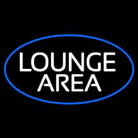 Lounge Area Oval With Blue Border Neonskylt