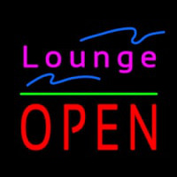 Lounge Block Open Green Line Neonskylt