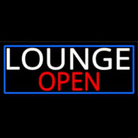 Lounge Open With Blue Border Neonskylt
