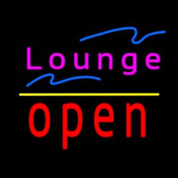 Lounge Open Yellow Line Neonskylt