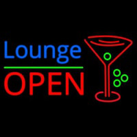 Lounge With Martini Glass Open 1 Neonskylt