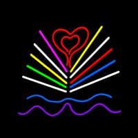 Love Book Logo Neonskylt