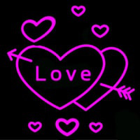 Love Heart Emblem Neonskylt