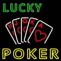 Lucky Poker Neonskylt
