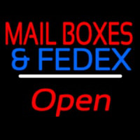 Mail Bo es And Fede  Open White Line Neonskylt