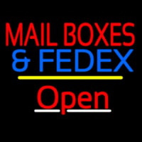 Mail Bo es And Fede  Open Yellow Line Neonskylt