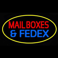 Mail Bo es And Fede  Oval Yellow Neonskylt