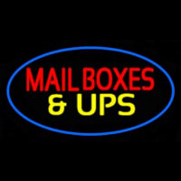 Mail Bo es And Ups Oval Blue Neonskylt