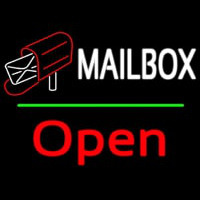 Mailbo  Red Logo With Open 2 Neonskylt